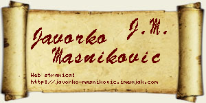 Javorko Masniković vizit kartica
